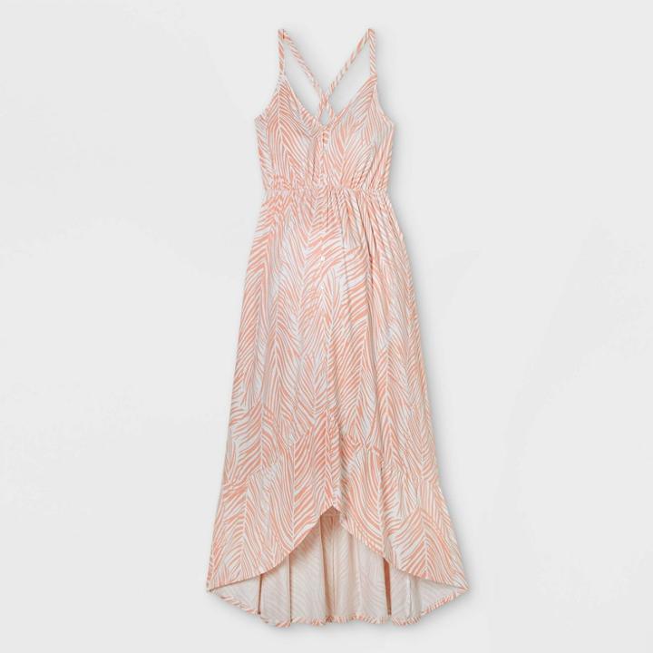 Sleeveless Button-front Maternity Dress - Isabel Maternity By Ingrid & Isabel Pink/white