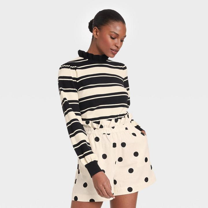 Women's High Neck Pullover Sweater - Who What Wear Black