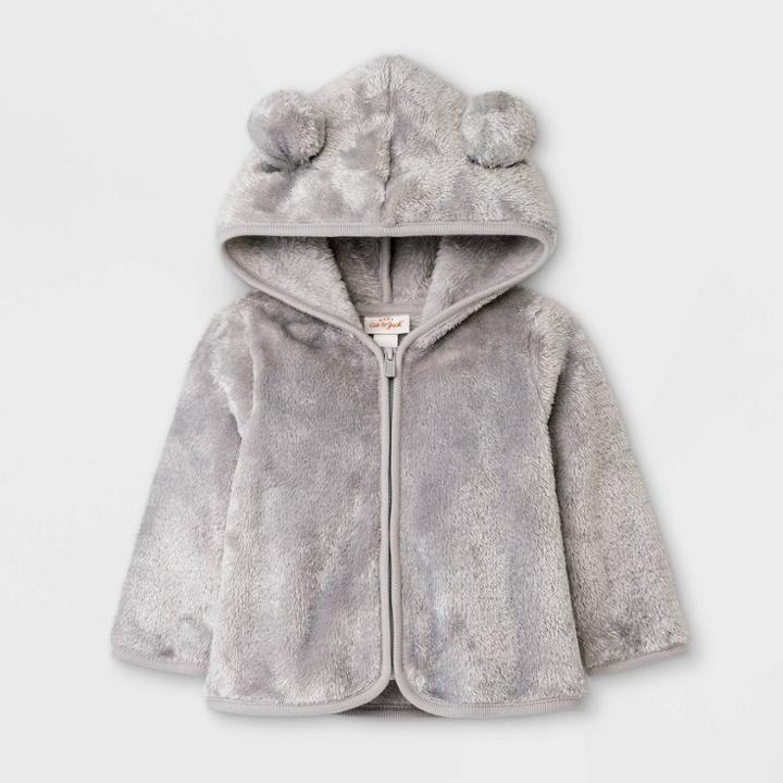 Baby Boys' Ear Sherpa Hoodie - Cat & Jack Gray Newborn