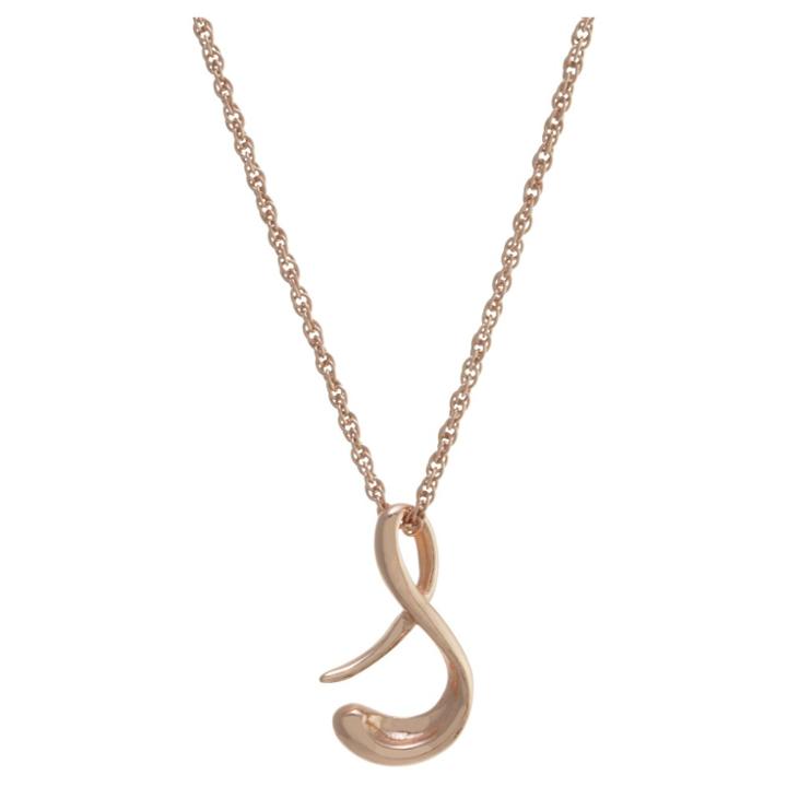 Distributed By Target Women's Rose Gold Over Sterling Silver Cursive Script Initial Pendant - S (18), Size: Small, Rose Gold -