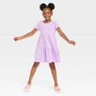 Girls' Tiered Short Sleeve Knit Dress - Cat & Jack Violet