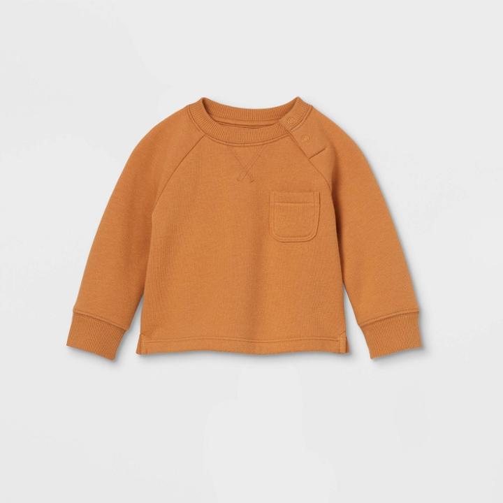 Baby Knit Pullover Sweatshirt - Cat & Jack Brown Newborn