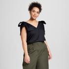 Women's Plus Size Sleeveless Button-back Tank Top - Who What Wear Black