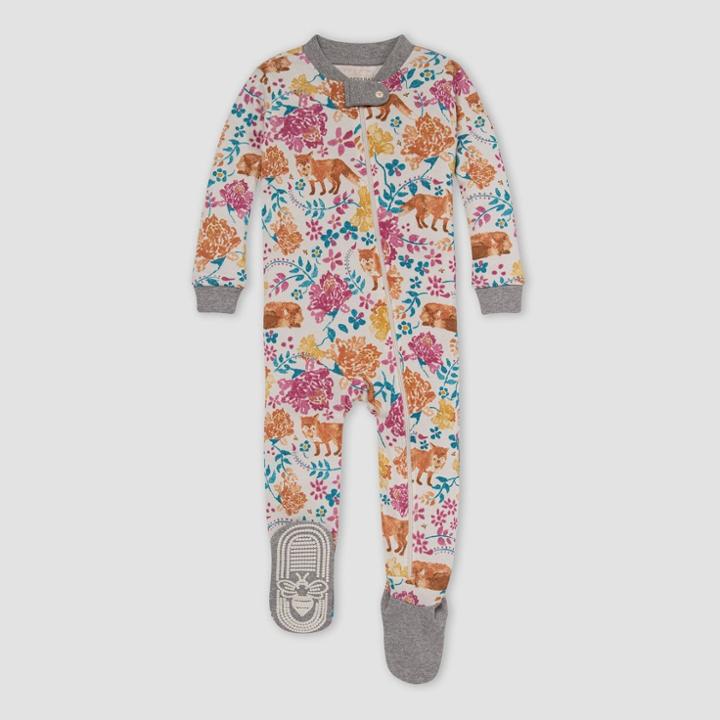 Burt's Bees Baby Baby Girls' Fox Snug Fit Footed Pajama - Heather Gray
