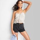 Women's Strappy Lace-up Peplum Tank Top - Wild Fable Floral Xxs