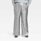 Women's Plus Size High-rise Metallic Wide Leg Pants - A New Day