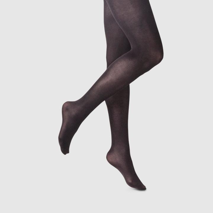 Women's 50d High Waist Opaque Tights Socks - A New Day Black 1x/2x,