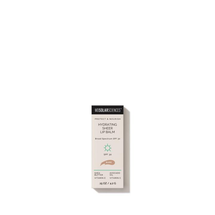 Mdsolarsciences Hydrating Sheer Lip Balm Broad Spectrum Uva-uvb - Moisturizing Tinted Lip Balm With Avocado Oil - Bare - Spf