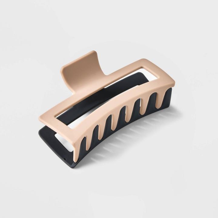 Jumbo Two-tone Claw Hair Clip - Universal Thread Black/white