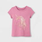 Toddler Girls' Sparkle Unicorn Short Sleeve Graphic T-shirt - Cat & Jack Mauve
