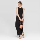 Target Women's Sleeveless Round Neck Knit Rib Maxi Dress - A New Day Black