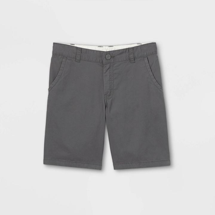 Boys' Flat Front Chino Shorts - Cat & Jack Dark Gray