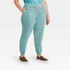 Women's Plus Size Mid-rise Fleece Jogger Pants - Universal Thread Teal