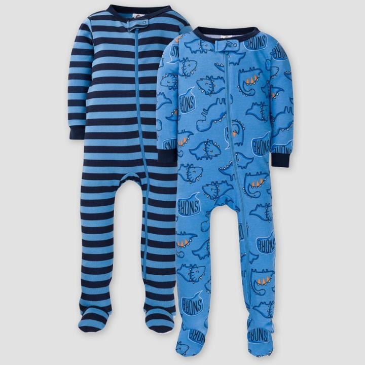 Gerber Baby Boys' 2pk Dino Union Suit - Navy