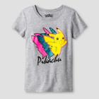 Pokemon Girls' Pokmon Pikachu Short Sleeve T-shirt - Athletic Heather