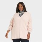 Women's Plus Size V-neck Tunic Pullover Sweater - Ava & Viv Pink X