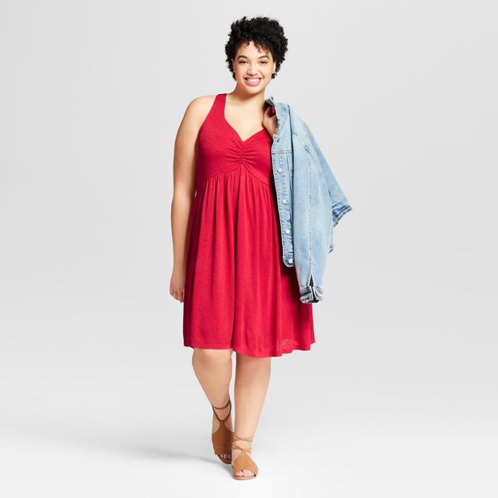 Women's Plus Size Knit Cross Back Dress - Universal Thread Red