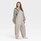 Women's Plus Size Corduroy Straight Fit Overalls - Universal Thread Cream