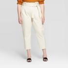 Women's Plus Size Mid-rise Relaxed Pants - Who What Wear Cream (ivory)