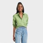 Women's Long Sleeve Classic Fit Button-down Shirt - Universal Thread Green