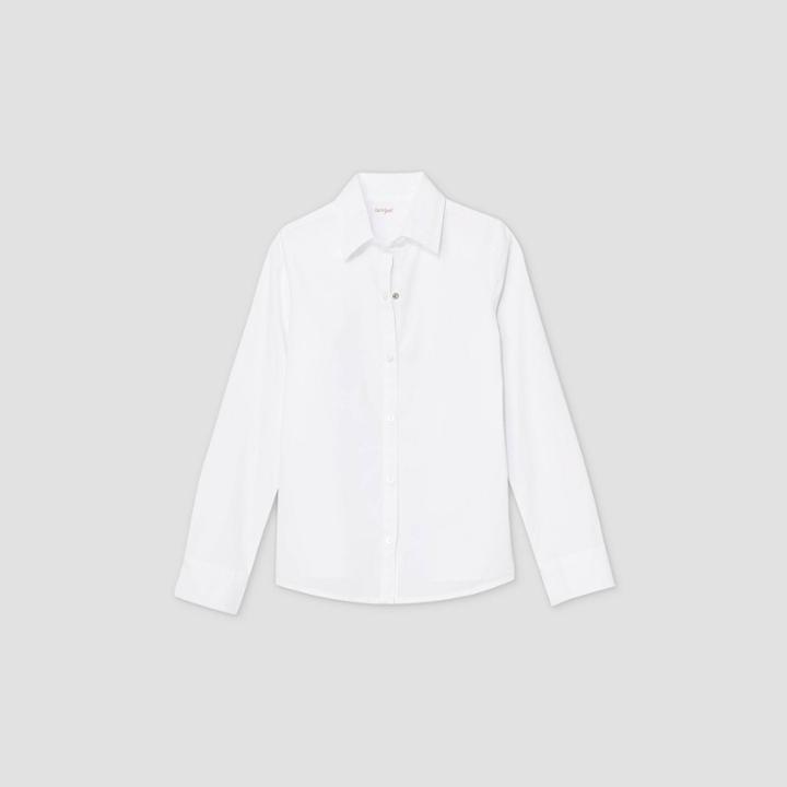 Girls' Adaptive Long Sleeve Button-down Shirt - Cat & Jack White
