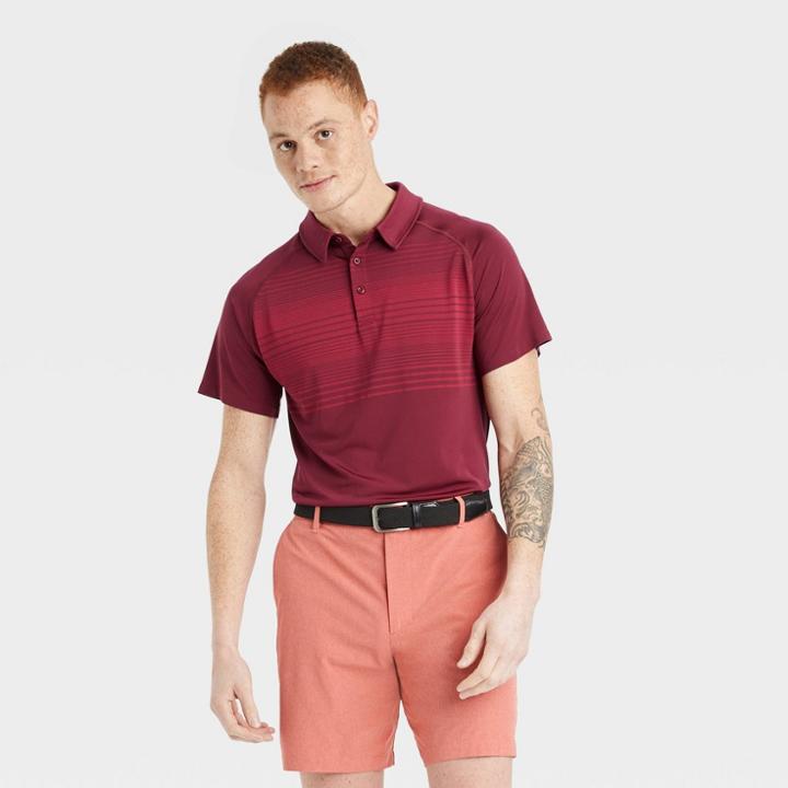 Men's Seamless Polo Shirt - All In Motion Heathered Red