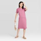Women's Short Sleeve T-shirt Dress - A New Day Light Purple