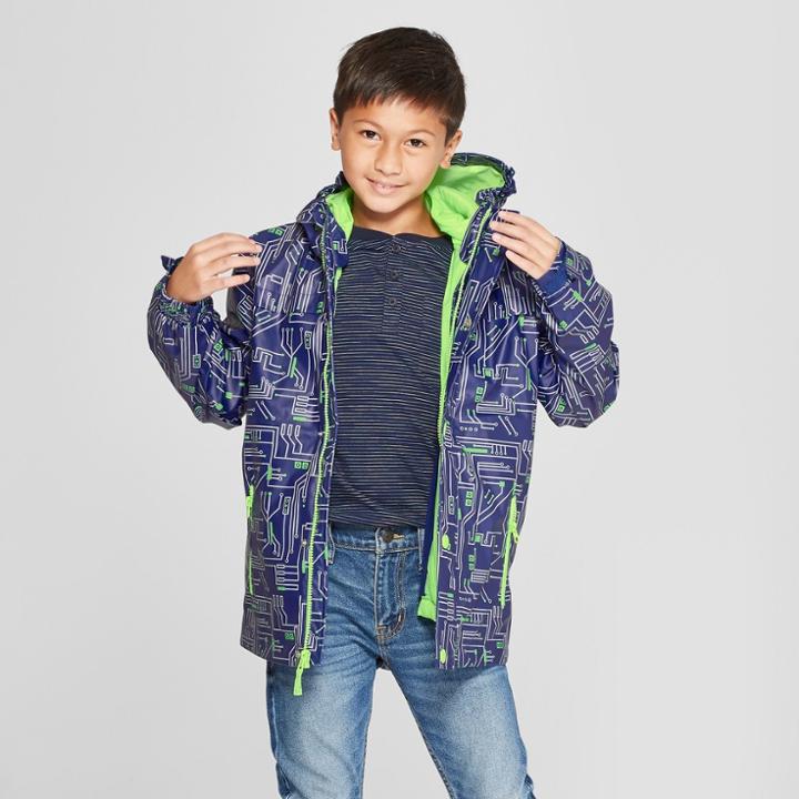 Boys' 3 In 1 Rain Jacket - Cat & Jack Blue