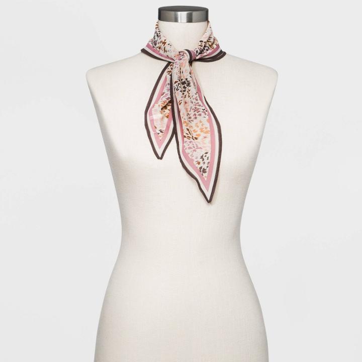 Women's Animal Print Kite Scarf - A New Day Coral