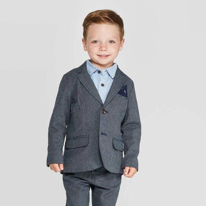 Toddler Boys' Woven Blazer - Cat & Jack Blue