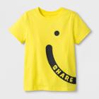 Toddler Short Sleeve Share Smiles Graphic T-shirt - Cat & Jack Yellow 18m, Toddler Unisex