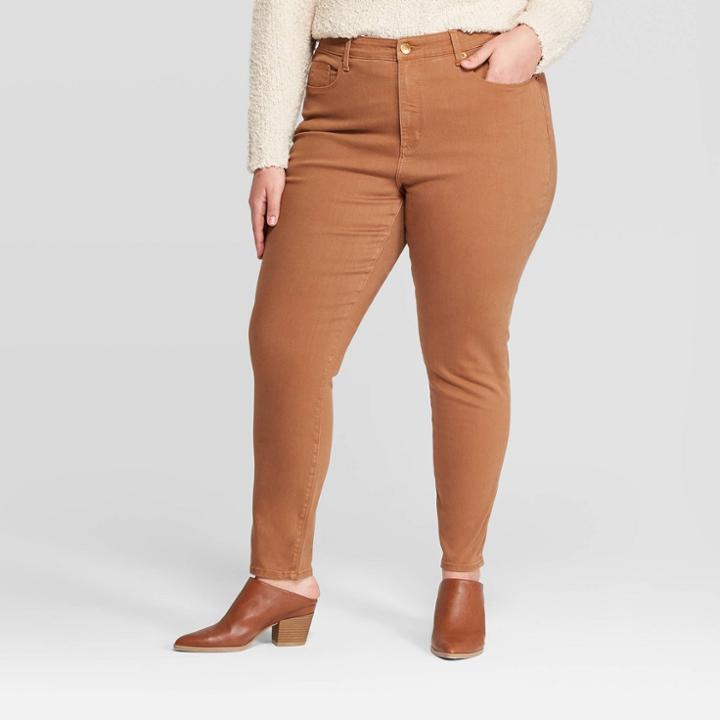 Women's Plus Size High-rise Skinny Jeans - Universal Thread Brown