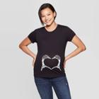 Maternity Short Sleeve Skeleton Hands T-shirt - Isabel Maternity By Ingrid & Isabel Black M, Women's,