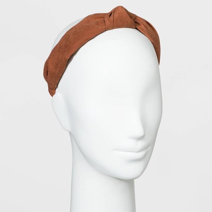 Soft Suede Fabric Knot Headband - Universal Thread Brown