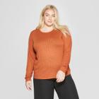 Women's Plus Size Long Sleeve Crew Neck T-shirt - Prologue Brown