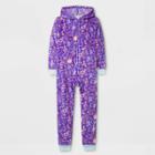 Girls' Hooded Blanket Sleeper Pajama Jumpsuit - Cat & Jack Violet