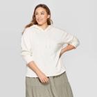 Women's Plus Size Hoodie Sweatshirt - Universal Thread Cream 1x, Size: