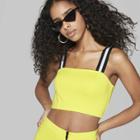 Women's Sleeveless Scoop Neck Cropped Tank Top - Wild Fable Neon Yellow