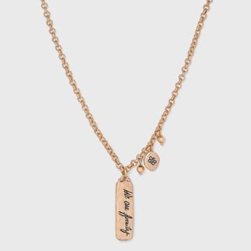 Bella Uno Bellissima Recycled Silver Plated We Are Family Necklace - Gold