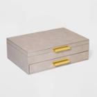 Large Faux Suede Jewelry Box - A New Day Cream, Ivory