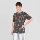Boys' Short Sleeve Palm Print T-shirt - Art Class Charcoal