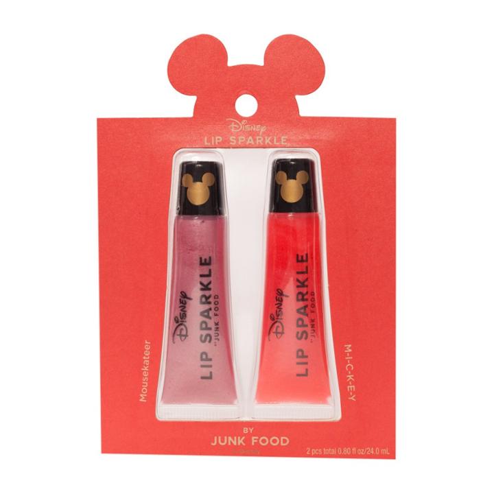 Junk Food Disney Mickey Mouse & Friends Mickey Mouse Lip Sparkle Two 81243 Piece Lip Gloss Set Made By Lip Smacker - 0.4 Fl Oz, Pink