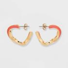 Twisted Hoop Earrings - A New Day Rust, Red