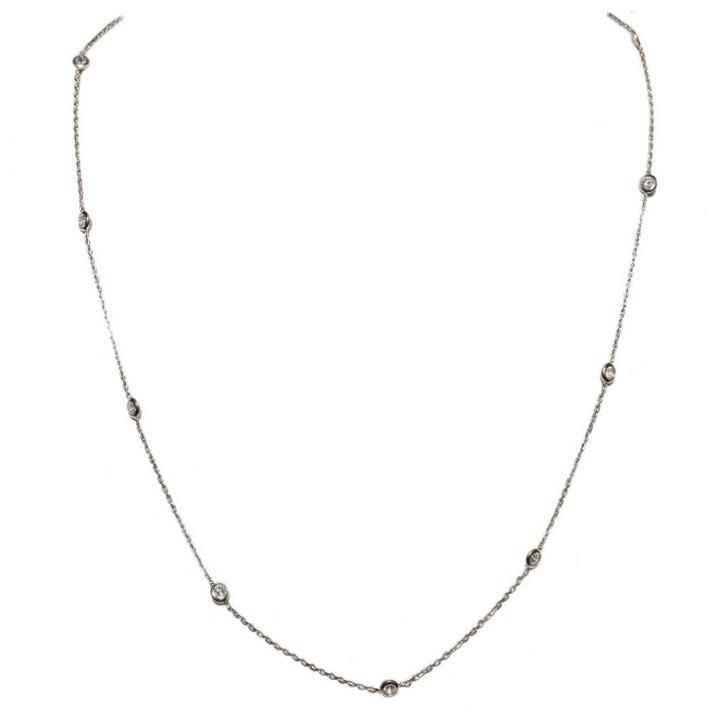 Zirconmania Women's Zirconite 10-station Cubic Zirconia Necklace - Clear