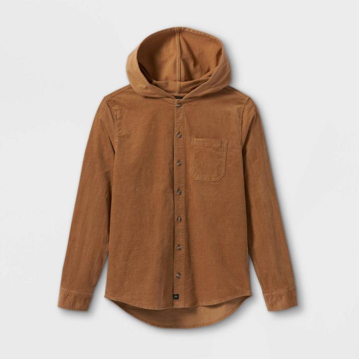 Boys' Corduroy Long Sleeve Button-down Shirt - Art Class Tan