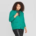 Women's Plus Size Puff Long Sleeve Open Front Cardigan - Who What Wear Green 2x, Women's,