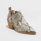 Women's Cari Snake Print Cut Out Ankle Bootie - Universal Thread Gray