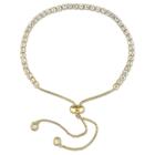 No Brand 3 3/4 Ct. T.w. White Topaz Bolo Bracelet With Tassel In Sterling Silver, Women's,