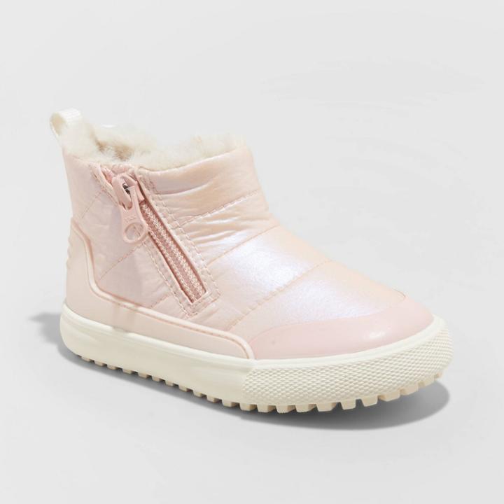 Toddler Girls' Indiana Sporty Double Zip Booties - Cat & Jack Pink