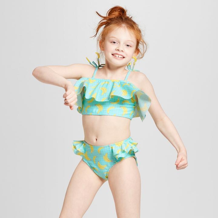 Girls' Gone Bananas 2pc Swimsuit - Art Class Blue